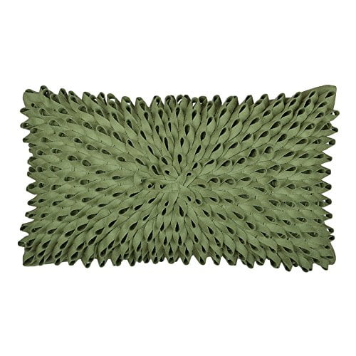 KingRose Handmade 3D Floral Decorative Throw Pillow Case Wool Cushion Covers for Bed Living Room 12 x 20 Inches Green KingRose Handmade 3D Floral Decorative Throw Pillow Case Wool Cushion Covers for Bed Living Room 12 x 20 Inches Green